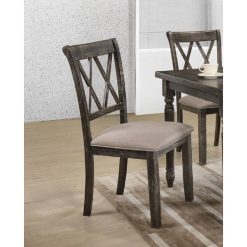 ACME Claudia Fabric Upholstered Dining Chair Set Of 2, With High Backrest, And Wood Legs, For Restaurant, Cafe, Tavern, Office, Living Room - Gray