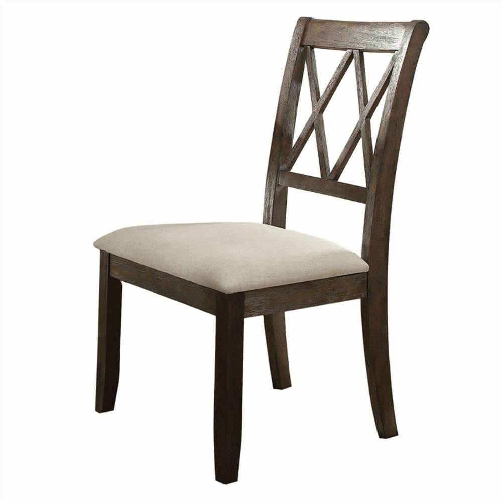 ACME Claudia Linen Upholstered Dining Chair Set of 2, with High Backrest, and Wood Legs, for Restaurant, Cafe, Tavern, Office, Living Room - Beige ACME Claudia Linen Upholstered Dining Chair Set Of 2, With High Backrest, And Wood Legs, For Restaurant, Cafe, Tavern, Office, Living Room - Beige -NEWTRAL Sales Shop ACME Claudia Side Chair Set 2 in Beige Linen Salvage Brown 71717 471216 1