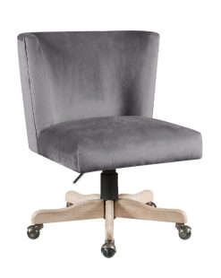 ACME Cliasca Modern Leisure Velvet Swivel Chair Height Adjustable With Curved Backrest And Casters For Living Room, Bedroom, Dining Room, Office - Gray -NEWTRAL Sales Shop ACME Cliasca Office Chair Gray Velvet 93073 470452 3