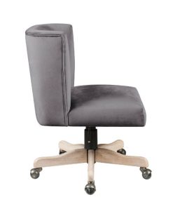 ACME Cliasca Modern Leisure Velvet Swivel Chair Height Adjustable With Curved Backrest And Casters For Living Room, Bedroom, Dining Room, Office - Gray -NEWTRAL Sales Shop ACME Cliasca Office Chair Gray Velvet 93073 470452 5