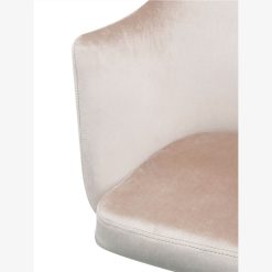 ACME Cosgair Modern Leisure Velvet Swivel Chair Height Adjustable With Curved Backrest And Casters For Living Room, Bedroom, Dining Room, Office - Champagne -NEWTRAL Sales Shop ACME Cosgair Office Chair in Champagne Velvet Chrome 92506 470457 2