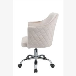 ACME Cosgair Modern Leisure Velvet Swivel Chair Height Adjustable With Curved Backrest And Casters For Living Room, Bedroom, Dining Room, Office - Champagne -NEWTRAL Sales Shop ACME Cosgair Office Chair in Champagne Velvet Chrome 92506 470457 4