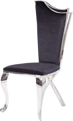 ACME Cyrene Fabric Upholstered Dining Chair Set Of 2, With High Backrest, And Metal Legs, For Restaurant, Cafe, Tavern, Office, Living Room - Black -NEWTRAL Sales Shop ACME Cyrene Side Chair Set 2 in Fabric Stainless Steel 62079 471237 5