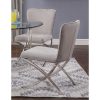 ACME Daire Velvet Upholstered Dining Chair Set Of 2, With High Backrest, And Metal X-Shape Legs, For Restaurant, Cafe, Tavern, Office, Living Room - Beige