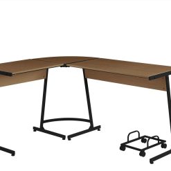 ACME Dazenus 58" L-shaped Computer Desk With Wooden Tabletop And Metal Frame, For Game Room, Small Space, Study Room - Black -NEWTRAL Sales Shop ACME Dazenus Computer Desk Black Finish OF00044 471537 1