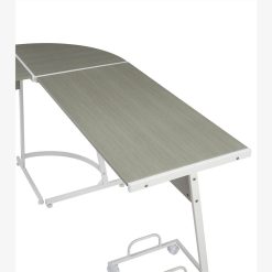 ACME Dazenus Home Office 58" L-shaped Computer Desk With Wooden Tabletop And Metal Frame, For Game Room, Small Space, Study Room - White + Gray -NEWTRAL Sales Shop ACME Dazenus Computer Desk Gray amp White Finish OF00045 471501 3