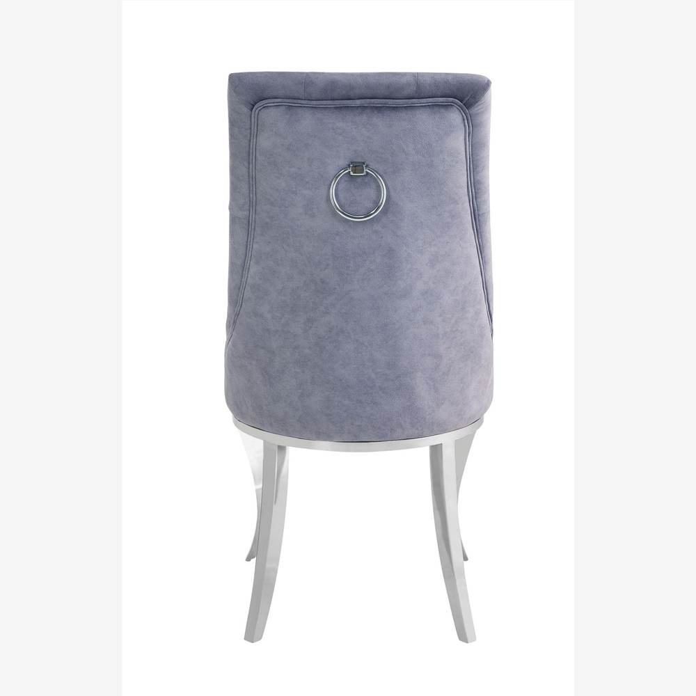 ACME Dekel Fabric Upholstered Dining Chair Set of 2, with Button Tufted Backrest, and Metal Legs, for Restaurant, Cafe, Tavern, Office, Living Room - Gray ACME Dekel Fabric Upholstered Dining Chair Set Of 2, With Button Tufted Backrest, And Metal Legs, For Restaurant, Cafe, Tavern, Office, Living Room - Gray -NEWTRAL Sales Shop ACME Dekel Side Chair Set 2 Gray Fabric Stainless Steel 70143 471226 2