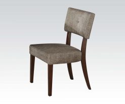 ACME Drake Fabric Upholstered Dining Chair Set Of 2, With Backrest, And Wood Legs, For Restaurant, Cafe, Tavern, Office, Living Room - Gray