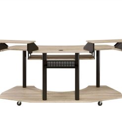 ACME Eleazar Computer Desk With Keyboard Tray, Wooden Tabletop And Metal Frame, For Game Room, Small Space, Study Room - Oak -NEWTRAL Sales Shop ACME Eleazar Computer Desk Natural Oak 92892 471521 2