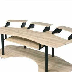 ACME Eleazar Computer Desk With Keyboard Tray, Wooden Tabletop And Metal Frame, For Game Room, Small Space, Study Room - Natural -NEWTRAL Sales Shop ACME Eleazar Computer Desk Natural Oak 92897 471513 4