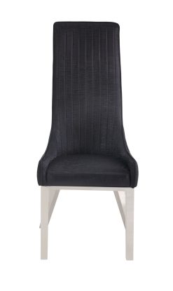 ACME Gianna PU Upholstered Dining Chair Set Of 2, With High Backrest, And Metal Legs, For Restaurant, Cafe, Tavern, Office, Living Room - Black -NEWTRAL Sales Shop ACME Gianna Dining Chair Set 2 Black PU Stainless Steel 72474 471178 2