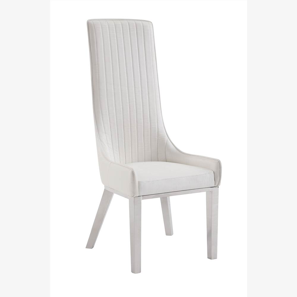 ACME Gianna PU Upholstered Dining Chair Set of 2, with High Backrest, and Metal Legs, for Restaurant, Cafe, Tavern, Office, Living Room - White ACME Gianna PU Upholstered Dining Chair Set Of 2, With High Backrest, And Metal Legs, For Restaurant, Cafe, Tavern, Office, Living Room - White -NEWTRAL Sales Shop ACME Gianna Dining Chair Set 2 White PU Stainless Steel 72473 471179 0