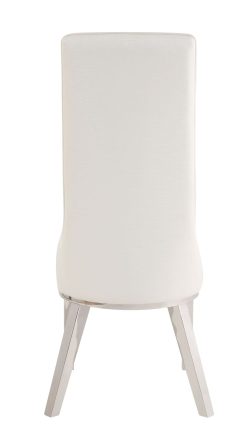 ACME Gianna PU Upholstered Dining Chair Set Of 2, With High Backrest, And Metal Legs, For Restaurant, Cafe, Tavern, Office, Living Room - White 2 ACME Gianna PU Upholstered Dining Chair Set Of 2, With High Backrest, And Metal Legs, For Restaurant, Cafe, Tavern, Office, Living Room - White -NEWTRAL Sales Shop ACME Gianna Dining Chair Set 2 White PU Stainless Steel 72473 471179 2