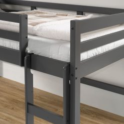 ACME Lara Twin Size Wooden Loft Bed Frame With Ladder And Wooden Slats Support, Space-saving Design, No Need For Spring Box - Gray -NEWTRAL Sales Shop ACME Lara Twin Loft Bed Gray Finish 38255 459217 3