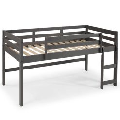 ACME Lara Twin Size Wooden Loft Bed Frame With Ladder And Wooden Slats Support, Space-saving Design, No Need For Spring Box - Gray -NEWTRAL Sales Shop ACME Lara Twin Loft Bed Gray Finish 38255 459217 4