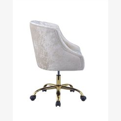 ACME Levian Modern Leisure Velvet Swivel Chair Height Adjustable With Curved Backrest And Casters For Living Room, Bedroom, Dining Room, Office - Cream -NEWTRAL Sales Shop ACME Levian Office Chair in Vintage Cream Velvet Gold 92517 470460 3