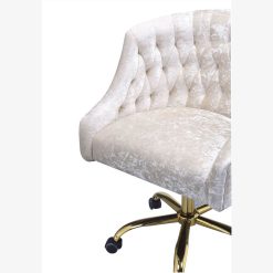 ACME Levian Modern Leisure Velvet Swivel Chair Height Adjustable With Curved Backrest And Casters For Living Room, Bedroom, Dining Room, Office - Cream -NEWTRAL Sales Shop ACME Levian Office Chair in Vintage Cream Velvet Gold 92517 470460 4