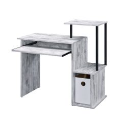 ACME Lyphre Computer Desk With Keyboard Tray And Storage Cabinet, For Game Room, Small Space, Study Room - White -NEWTRAL Sales Shop ACME Lyphre Computer Desk Antique White Black Finish 92762 471525 3