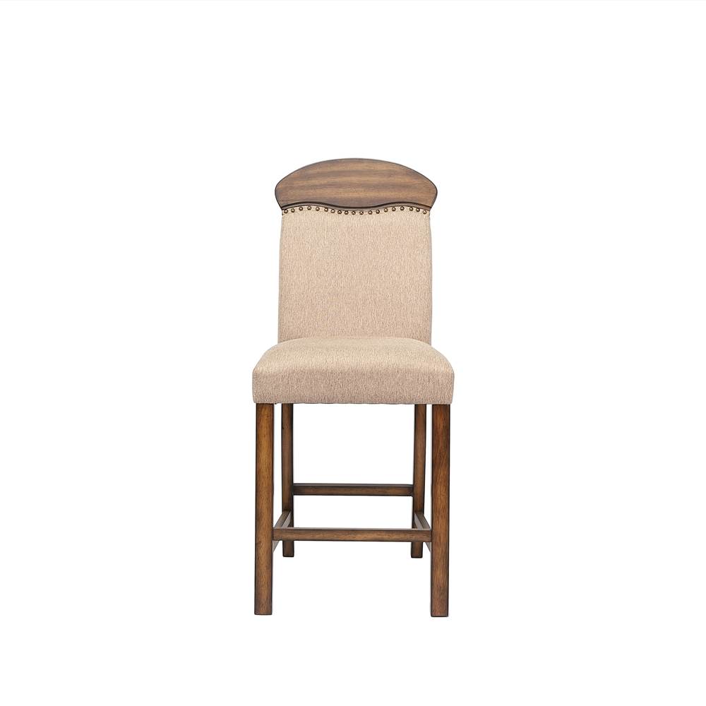 ACME Maurice Linen Upholstered Counter Height Dining Chair Set of 2, with High Backrest, and Wood Legs, for Restaurant, Cafe, Tavern, Office, Living Room - Oak ACME Maurice Linen Upholstered Counter Height Dining Chair Set Of 2, With High Backrest, And Wood Legs, For Restaurant, Cafe, Tavern, Office, Living Room - Oak -NEWTRAL Sales Shop ACME Maurice Counter Height Chair Set 2 Linen Oak 72462 471174 3