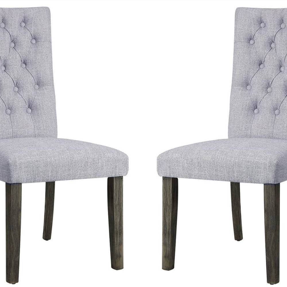 ACME Merel Fabric Upholstered Dining Chair Set of 2, with Button Tufted Backrest, and Wood Legs, for Restaurant, Cafe, Tavern, Office, Living Room - Gray ACME Merel Fabric Upholstered Dining Chair Set Of 2, With Button Tufted Backrest, And Wood Legs, For Restaurant, Cafe, Tavern, Office, Living Room - Gray -NEWTRAL Sales Shop ACME Merel Side Chair Set 2 in Gray Fabric Gray Oak 70168 471221 1