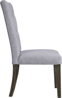 ACME Merel Fabric Upholstered Dining Chair Set Of 2, With Button Tufted Backrest, And Wood Legs, For Restaurant, Cafe, Tavern, Office, Living Room - Gray 2 ACME Merel Fabric Upholstered Dining Chair Set Of 2, With Button Tufted Backrest, And Wood Legs, For Restaurant, Cafe, Tavern, Office, Living Room - Gray -NEWTRAL Sales Shop ACME Merel Side Chair Set 2 in Gray Fabric Gray Oak 70168 471221 2