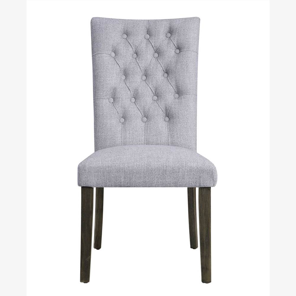 ACME Merel Fabric Upholstered Dining Chair Set of 2, with Button Tufted Backrest, and Wood Legs, for Restaurant, Cafe, Tavern, Office, Living Room - Gray ACME Merel Fabric Upholstered Dining Chair Set Of 2, With Button Tufted Backrest, And Wood Legs, For Restaurant, Cafe, Tavern, Office, Living Room - Gray -NEWTRAL Sales Shop ACME Merel Side Chair Set 2 in Gray Fabric Gray Oak 70168 471221 5
