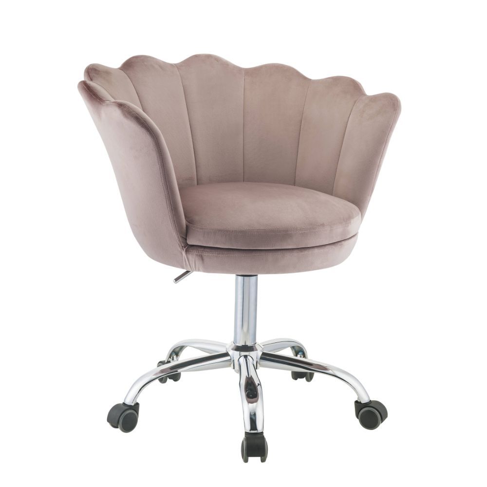 ACME Micco Modern Leisure Velvet Swivel Chair Height Adjustable with Curved Backrest and Casters for Living Room, Bedroom, Dining Room, Office - Pink ACME Micco Modern Leisure Velvet Swivel Chair Height Adjustable With Curved Backrest And Casters For Living Room, Bedroom, Dining Room, Office - Pink -NEWTRAL Sales Shop ACME Micco Office Chair Rose Quartz Velvet Chrome 92938 470447 4