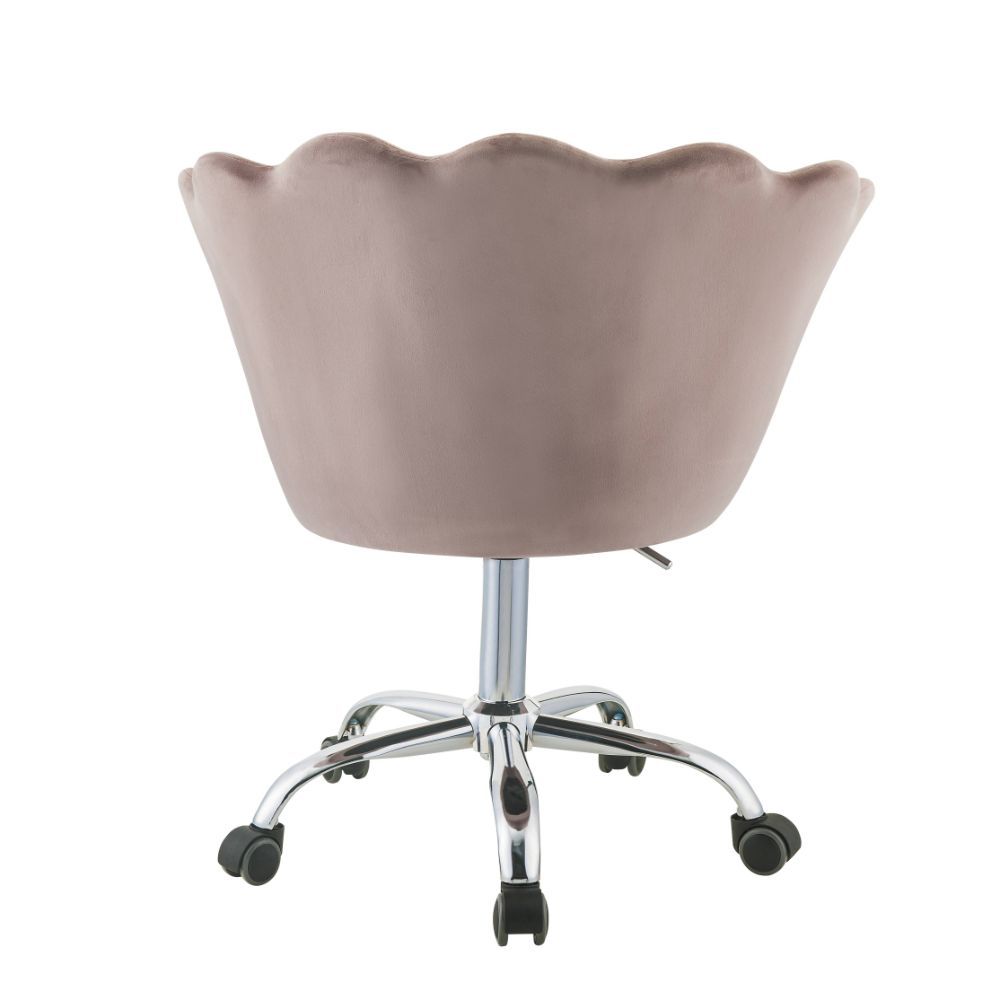 ACME Micco Modern Leisure Velvet Swivel Chair Height Adjustable with Curved Backrest and Casters for Living Room, Bedroom, Dining Room, Office - Pink ACME Micco Modern Leisure Velvet Swivel Chair Height Adjustable With Curved Backrest And Casters For Living Room, Bedroom, Dining Room, Office - Pink -NEWTRAL Sales Shop ACME Micco Office Chair Rose Quartz Velvet Chrome 92938 470447 5