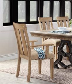 ACME Nathaniel Fabric Upholstered Dining Chair Set Of 2, With High Backrest, And Wood Legs, For Restaurant, Cafe, Tavern, Office, Living Room - Brown