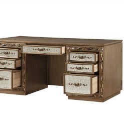 ACME Orianne Home Office Computer Desk With 3 Storage Cabinets, 7 Drawers And Wooden Frame, For Game Room, Small Space, Study Room - Antique Gold -NEWTRAL Sales Shop ACME Orianne Computer Desk Hutch in Antique Gold 93790 471502 2