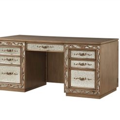 ACME Orianne Home Office Computer Desk With 3 Storage Cabinets, 7 Drawers And Wooden Frame, For Game Room, Small Space, Study Room - Antique Gold -NEWTRAL Sales Shop ACME Orianne Computer Desk Hutch in Antique Gold 93790 471502 3