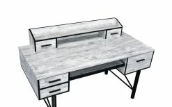 ACME Safea Computer Desk With 5 Storage Drawers, Particle Board Tabletop And Metal Frame, For Game Room, Small Space, Study Room - White 11 ACME Safea Computer Desk With 5 Storage Drawers, Particle Board Tabletop And Metal Frame, For Game Room, Small Space, Study Room - White -NEWTRAL Sales Shop ACME Safea Computer Desk Antique White Black Finish 92802 471514 5