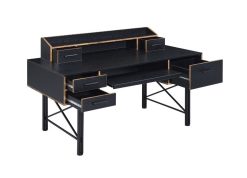 ACME Safea Computer Desk With 5 Storage Drawers, Particle Board Tabletop And Metal Frame, For Game Room, Small Space, Study Room - Black -NEWTRAL Sales Shop ACME Safea Computer Desk Black Finish 92804 471520 3