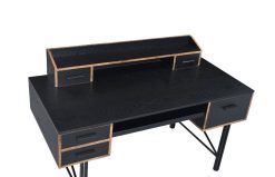 ACME Safea Computer Desk With 5 Storage Drawers, Particle Board Tabletop And Metal Frame, For Game Room, Small Space, Study Room - Black -NEWTRAL Sales Shop ACME Safea Computer Desk Black Finish 92804 471520 4