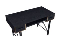 ACME Settea Computer Desk With 2 Storage Drawers, Particle Board Tabletop And Metal Frame, For Game Room, Small Space, Study Room - Black -NEWTRAL Sales Shop ACME Settea Computer Desk Black Finish 92799 471518 1