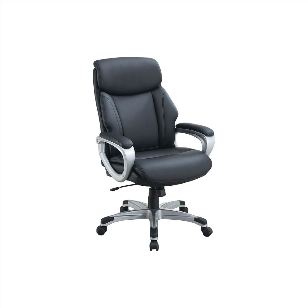 Modern Leisure PU Swivel Chair Height Adjustable with Ergonomic Backrest and Padded Armrests for Living Room, Bedroom, Dining Room, Office - Black Modern Leisure PU Swivel Chair Height Adjustable With Ergonomic Backrest And Padded Armrests For Living Room, Bedroom, Dining Room, Office - Black -NEWTRAL Sales Shop Adjustable Height Office Chair with Padded Armrests Black 469883 0