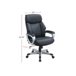 Modern Leisure PU Swivel Chair Height Adjustable With Ergonomic Backrest And Padded Armrests For Living Room, Bedroom, Dining Room, Office - Black 2 Modern Leisure PU Swivel Chair Height Adjustable With Ergonomic Backrest And Padded Armrests For Living Room, Bedroom, Dining Room, Office - Black -NEWTRAL Sales Shop Adjustable Height Office Chair with Padded Armrests Black 469883 1