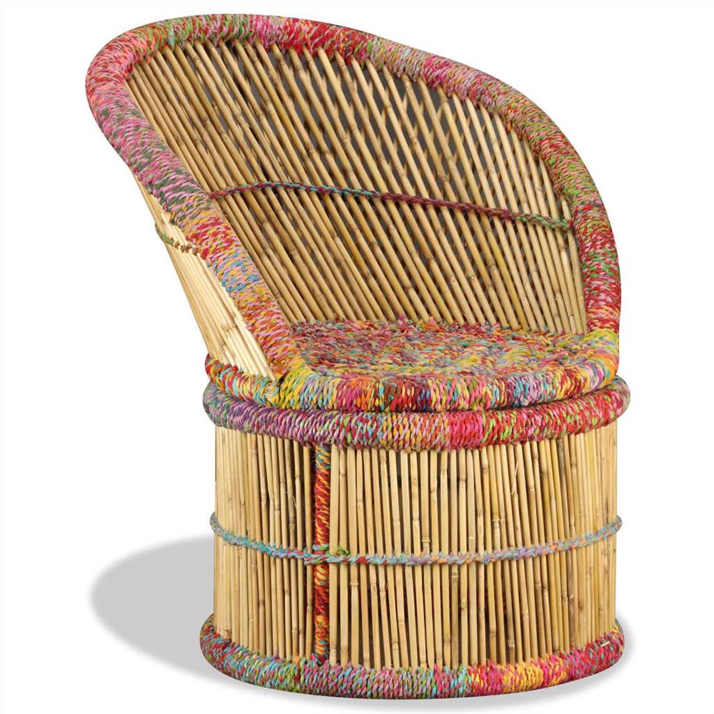 Bamboo Chair with Chindi Details Bamboo Chair With Chindi Details -NEWTRAL Sales Shop Bamboo Chair with Chindi Details 450829 0