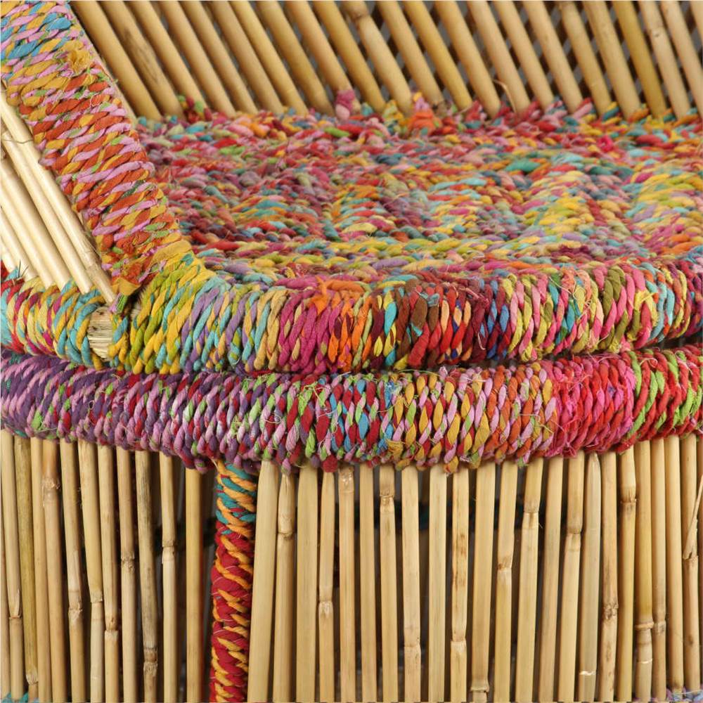 Bamboo Chair with Chindi Details Bamboo Chair With Chindi Details -NEWTRAL Sales Shop Bamboo Chair with Chindi Details 450829 1