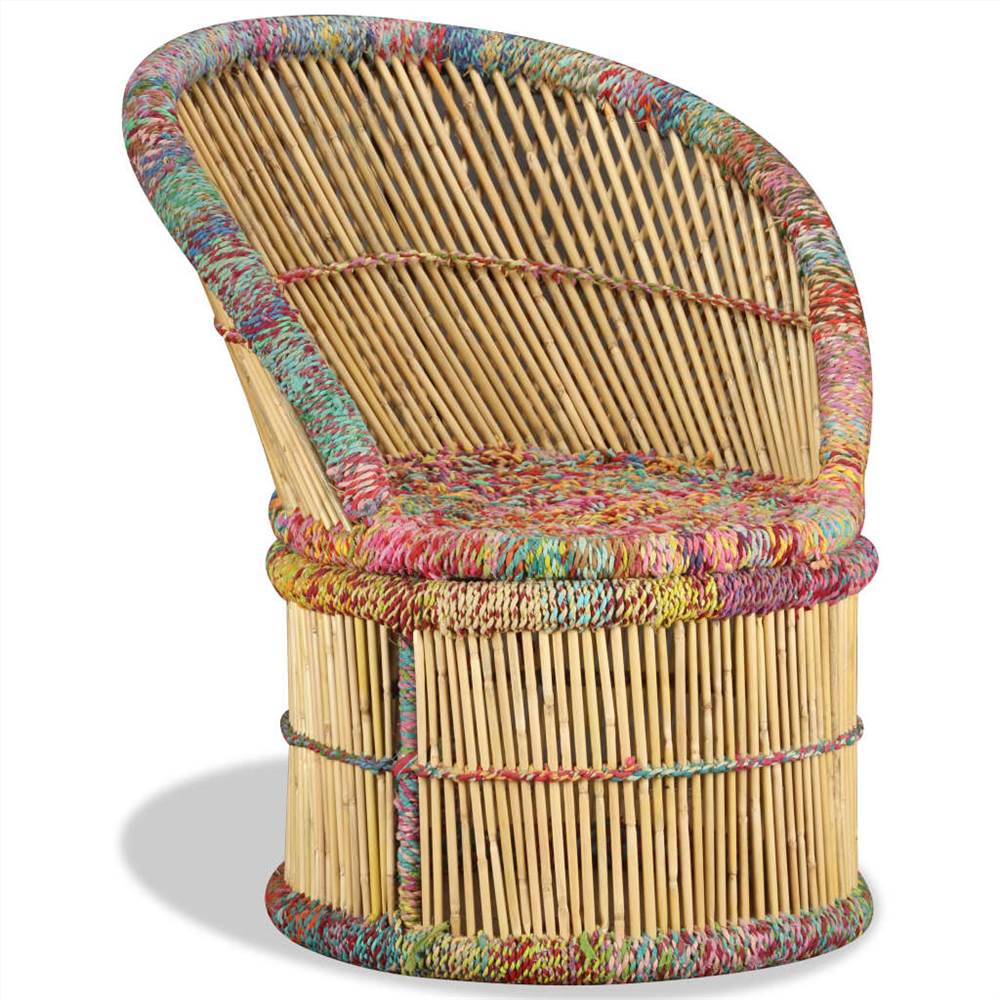 Bamboo Chair with Chindi Details Bamboo Chair With Chindi Details -NEWTRAL Sales Shop Bamboo Chair with Chindi Details 450829 2