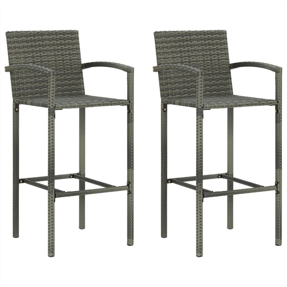 Bar Stools 2 pcs Grey Poly Rattan Bar Stools 2 Pcs Grey Poly Rattan -NEWTRAL Sales Shop Bar Stools 2 pcs Grey Poly Rattan 468513 0