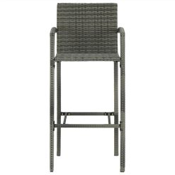 Bar Stools 2 Pcs Grey Poly Rattan 2 Bar Stools 2 Pcs Grey Poly Rattan -NEWTRAL Sales Shop Bar Stools 2 pcs Grey Poly Rattan 468513 2