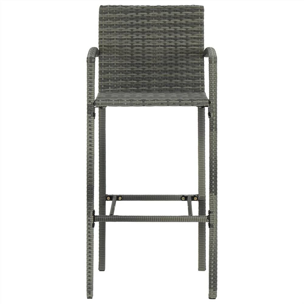 Bar Stools 2 pcs Grey Poly Rattan Bar Stools 2 Pcs Grey Poly Rattan -NEWTRAL Sales Shop Bar Stools 2 pcs Grey Poly Rattan 468513 2