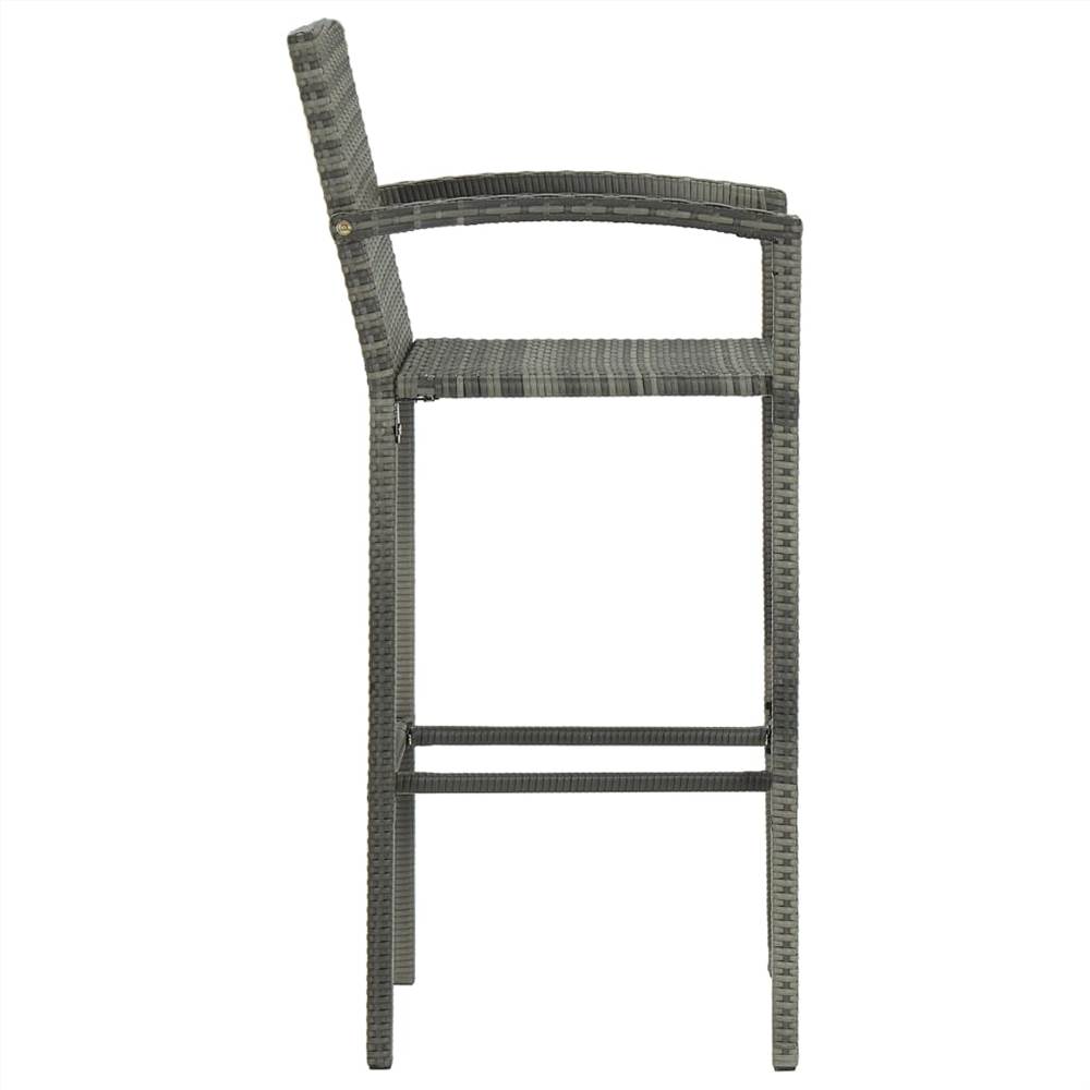 Bar Stools 2 pcs Grey Poly Rattan Bar Stools 2 Pcs Grey Poly Rattan -NEWTRAL Sales Shop Bar Stools 2 pcs Grey Poly Rattan 468513 3