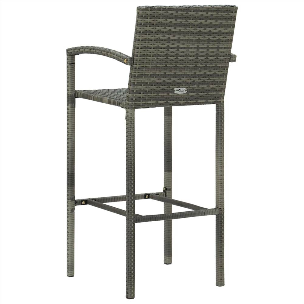 Bar Stools 2 pcs Grey Poly Rattan Bar Stools 2 Pcs Grey Poly Rattan -NEWTRAL Sales Shop Bar Stools 2 pcs Grey Poly Rattan 468513 4