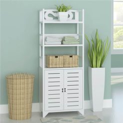 Bathroom Cabinet Albuquerque Wood White 46x24x117.5 Cm