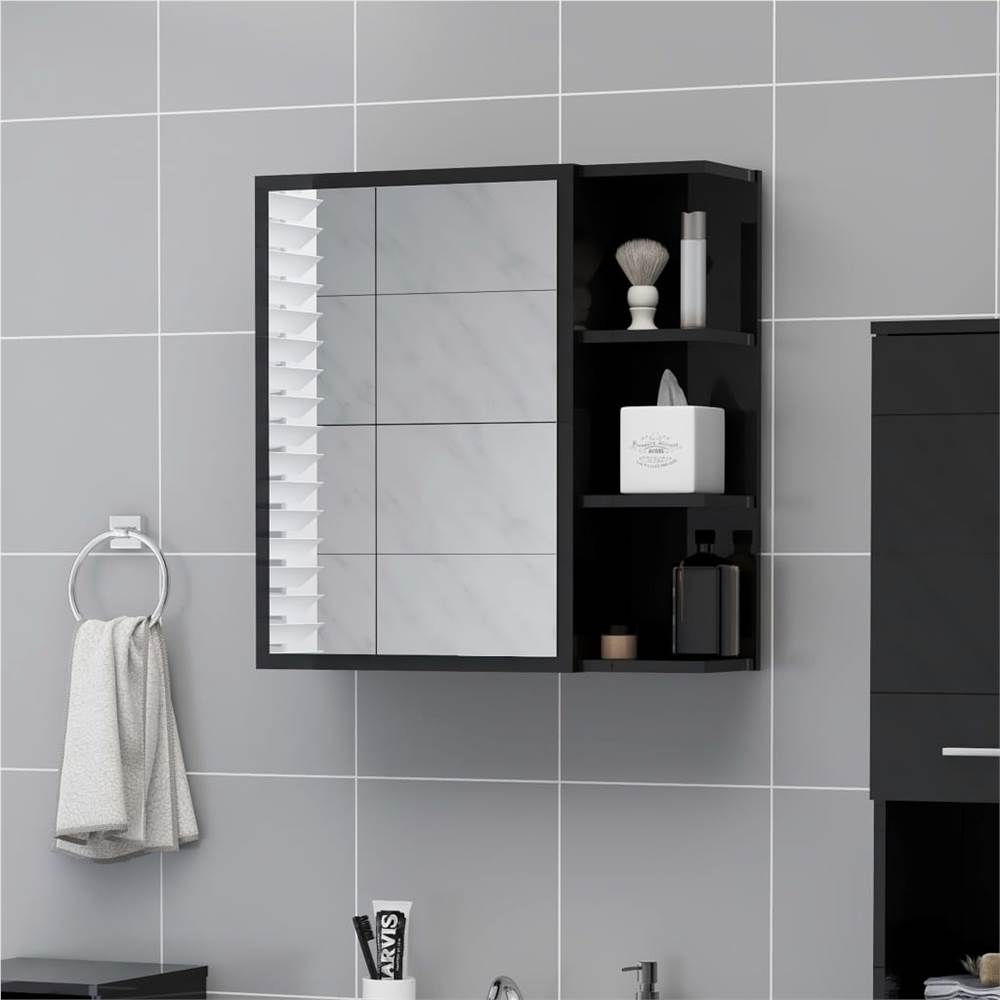 Bathroom Mirror Cabinet High Gloss Black 62.5x20.5x64 cm Chipboard Bathroom Mirror Cabinet High Gloss Black 62.5x20.5x64 Cm Chipboard -NEWTRAL Sales Shop Bathroom Mirror Cabinet High Gloss Black 62 5x20 5x64 cm Chipboard 457276 0