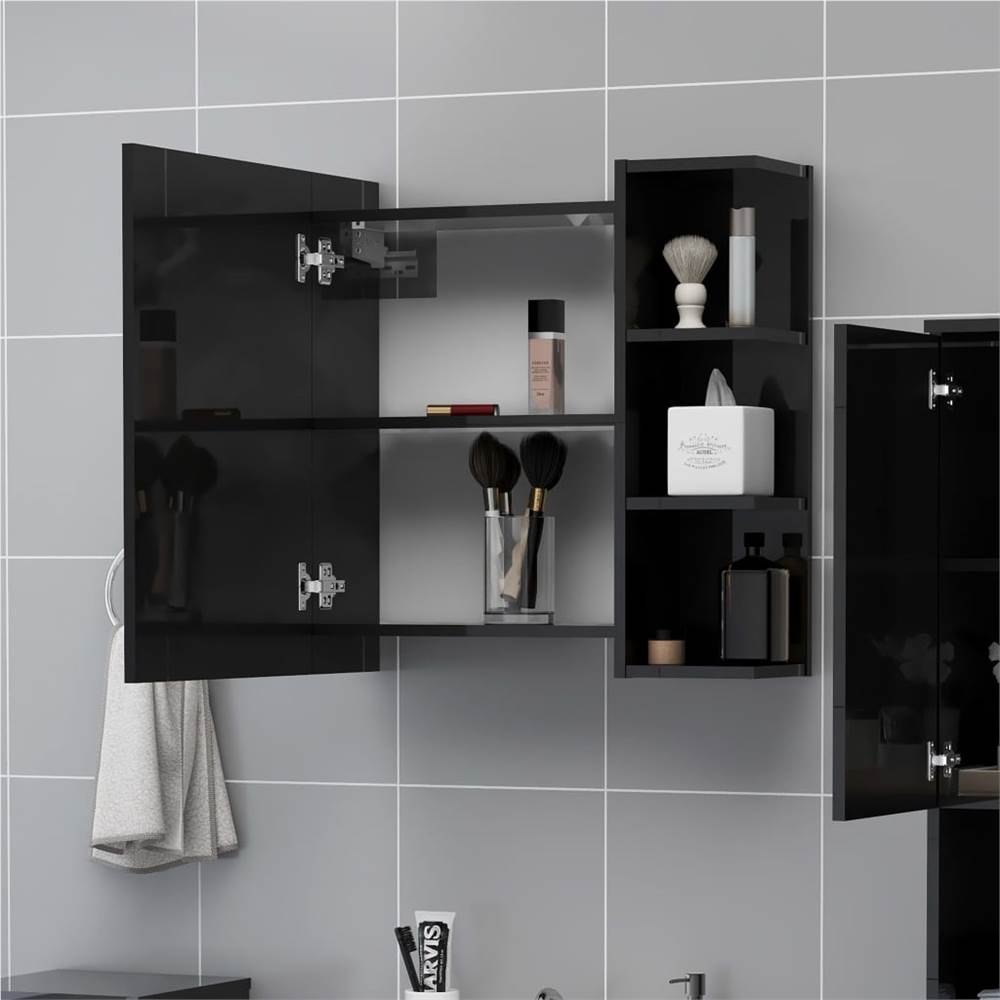 Bathroom Mirror Cabinet High Gloss Black 62.5x20.5x64 cm Chipboard Bathroom Mirror Cabinet High Gloss Black 62.5x20.5x64 Cm Chipboard -NEWTRAL Sales Shop Bathroom Mirror Cabinet High Gloss Black 62 5x20 5x64 cm Chipboard 457276 2