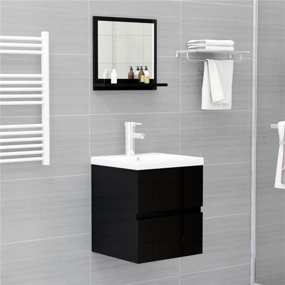 Bathroom Mirror High Gloss Black 40x10.5x37 cm Chipboard Bathroom Mirror High Gloss Black 40x10.5x37 Cm Chipboard -NEWTRAL Sales Shop Bathroom Mirror High Gloss Black 40x10 5x37 cm Chipboard 468178 3