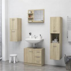 Bathroom Mirror Sonoma Oak 60x10.5x45 Cm Chipboard -NEWTRAL Sales Shop Bathroom Mirror Sonoma Oak 60x10 5x45 cm Chipboard 458514 3